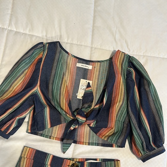 NWT Multicolor Crop top and skirt set. - Picture 2 of 5